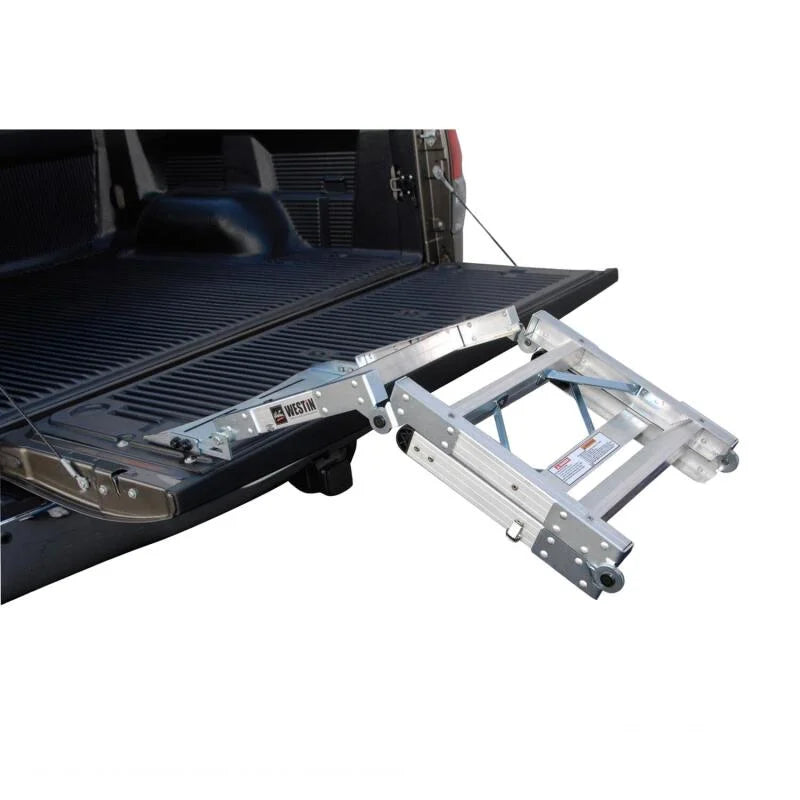 Westin Truck-Pal Tailgate Ladder - Aluminum - Back View