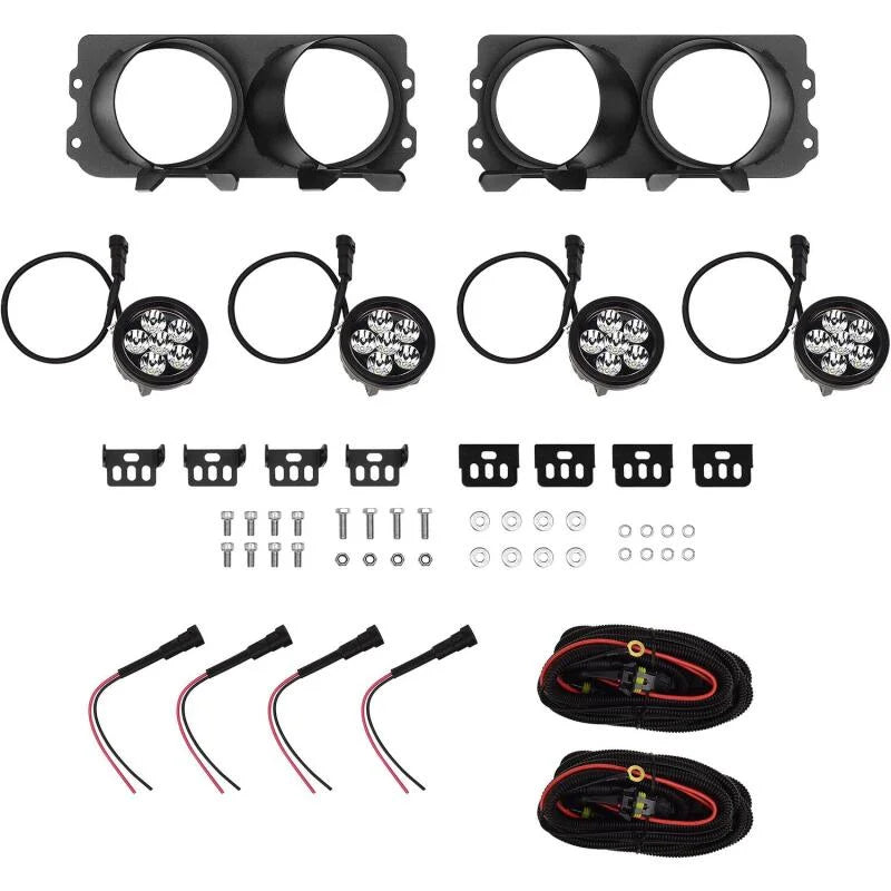 Westin Universal Light Kit for Outlaw Front Bumper - Textured Black - Back View