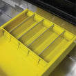 Load image into Gallery viewer, Westin/Brute 9in x 15in tray w/ 4 Silver Aluminum Dividers - Yellow - Side View