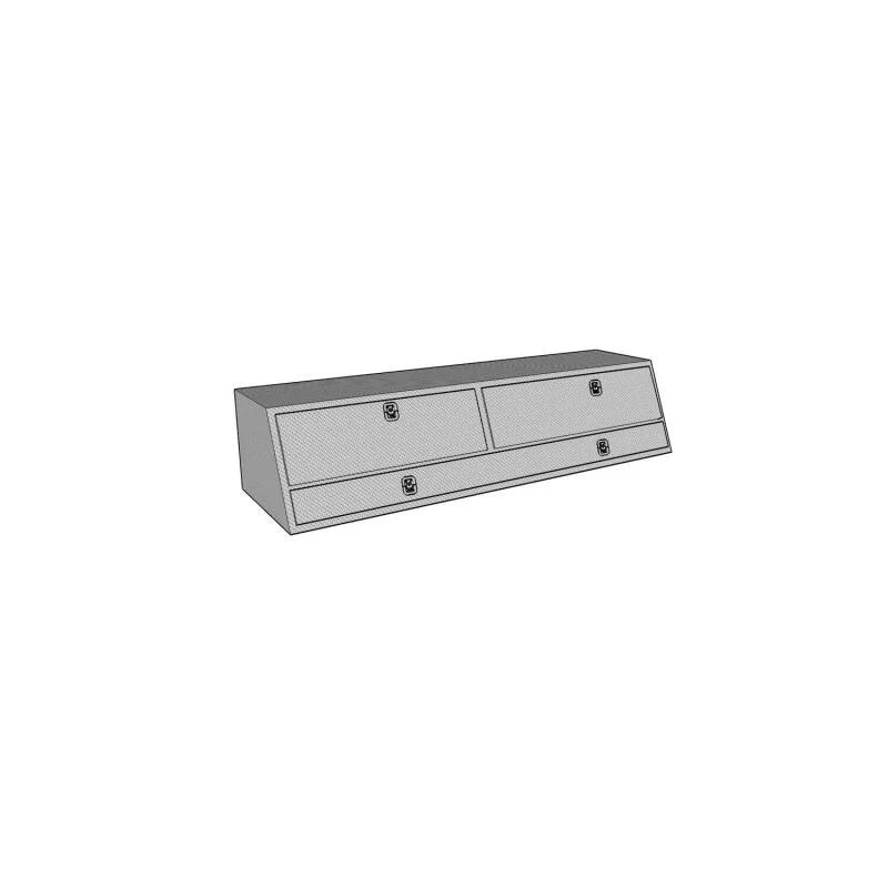 Westin/Brute Contractor TopSider 88in w/ Doors - Aluminum - Side View