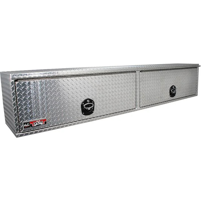 Westin/Brute HD Top Sider 13in x 88in w/flip up Doors - Aluminum - Side View