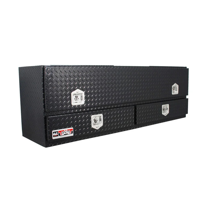 Westin/Brute High Cap 72in Stake Bed Contractor TopSider w/ Base Drawers - Textured Black - Side View