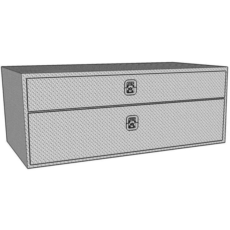 Westin/Brute UnderBody 36in x 20in w/ Top Drawer - Aluminum - Side View