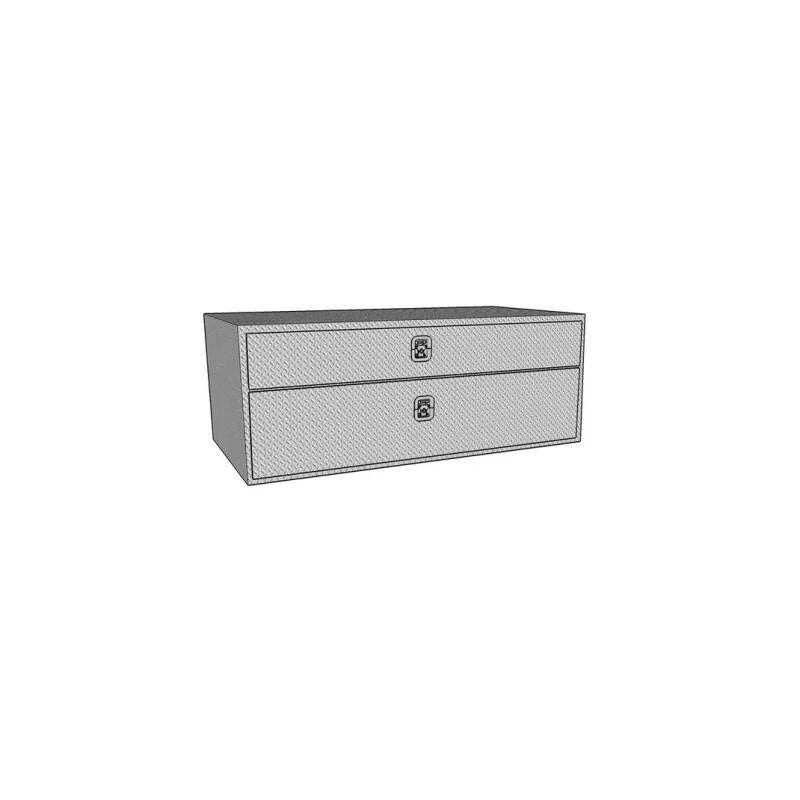 Westin/Brute UnderBody 48in x 20in w/ Top Drawer - Aluminum - Side View