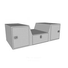 Load image into Gallery viewer, Westin/Brute V Shape Goose Neck 5th Wheel 57in Tailgate Box 1 Drawer/2 Swing Doors - Aluminum - Side View