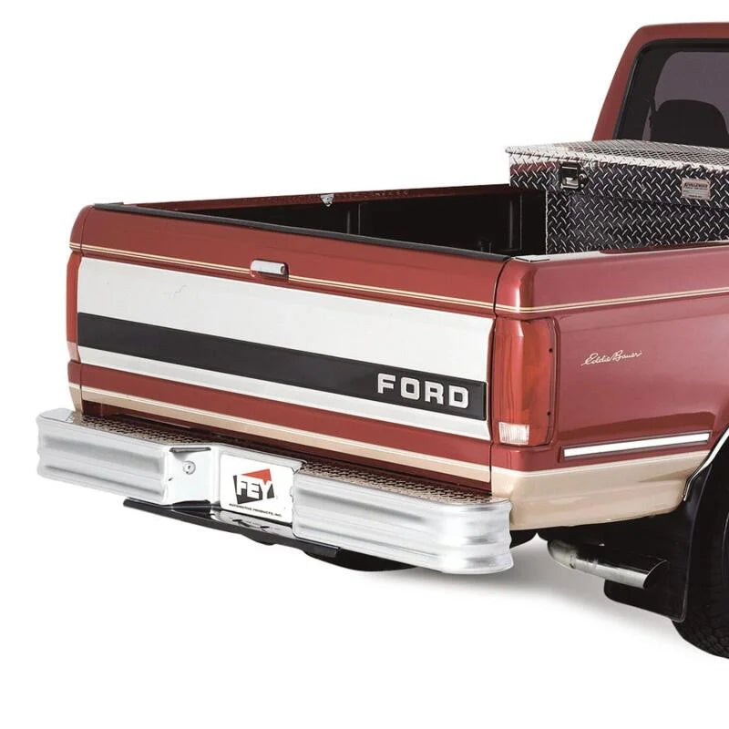 Westin/Fey 67-96 F-Series Style Side / 97-98 F-250/350 HD Diamondstep Universal Bumper - Chrome - Back View
