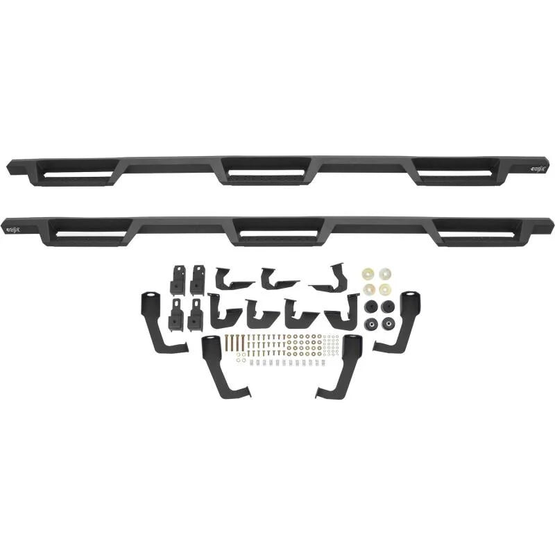 Westin/HDX 07-19 Chevy Silv 2500/3500 Crew (8ft) (Excl Dually) Drop WTW Nerf Step Bars - Blk - Back View