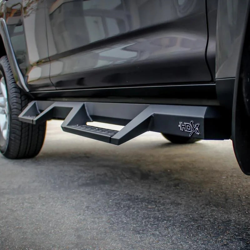 Westin/HDX 10-17 Toyota 4Runner Trail Edition Drop Nerf Step Bars - Textured Black - Side View