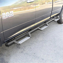 Load image into Gallery viewer, Westin/HDX 10-18 Ram 2500/3500 Crew Cab (8ft Bed) Drop Wheel to Wheel Nerf Step Bars - Txt Black - Side View