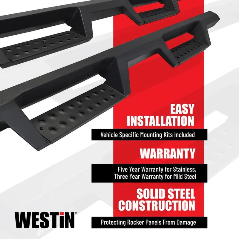 Westin/HDX 16-18 Nissan Titan XD Crew / 17-18 Titan Crew Cab Drop Nerf Step Bars - Textured Black - Back View