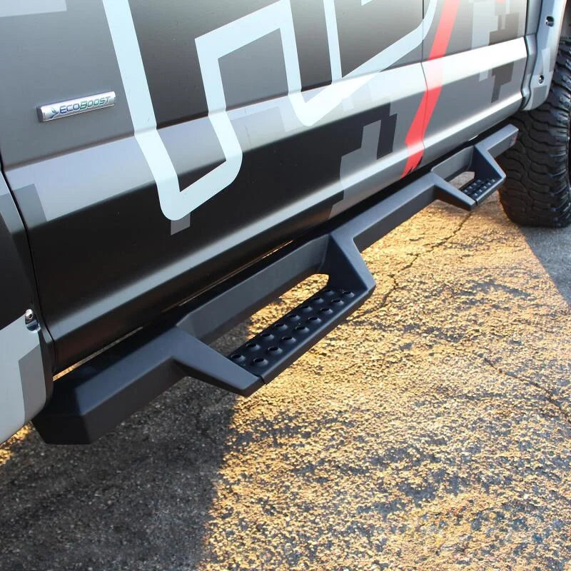 Westin/HDX 17-18 Ford F-150 SuperCrew Drop Nerf Step Bars - Textured Black - Side View