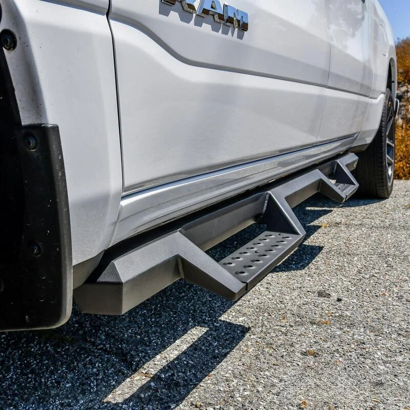 Westin/HDX 2019 Ram 1500 Crew Cab Drop Nerf Step Bars - Textured Black - Side View