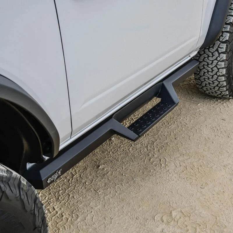 Westin/HDX 2021+ Ford Bronco (2-Door) Drop Nerf Step Bars - Textured Black - Installation View
