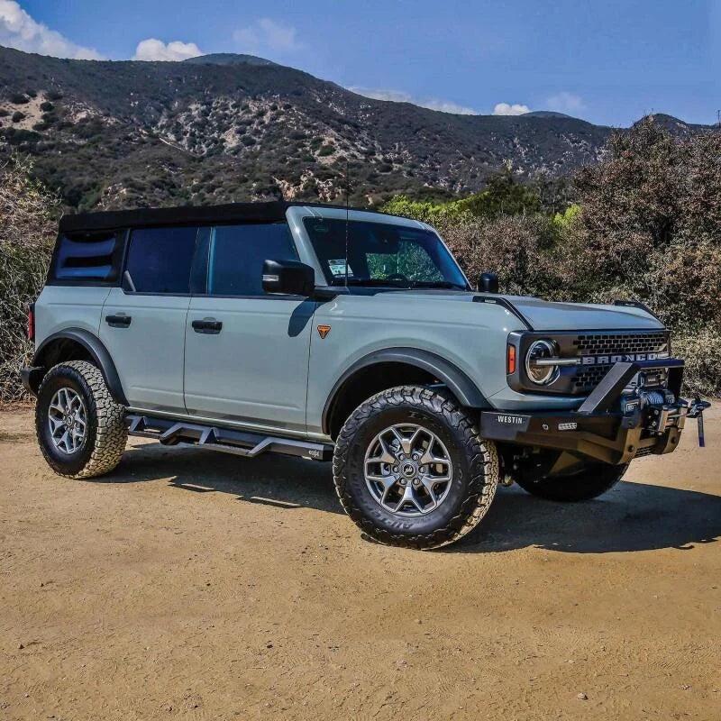 Westin/HDX 2021+ Ford Bronco Drop Nerf Step Bars - Textured Black - Side View