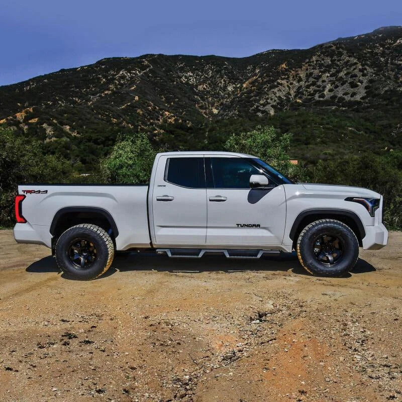 Westin/HDX 2022 Toyota Tundra Double Cab Drop Nerf Step Bars - Textured Black - Side View