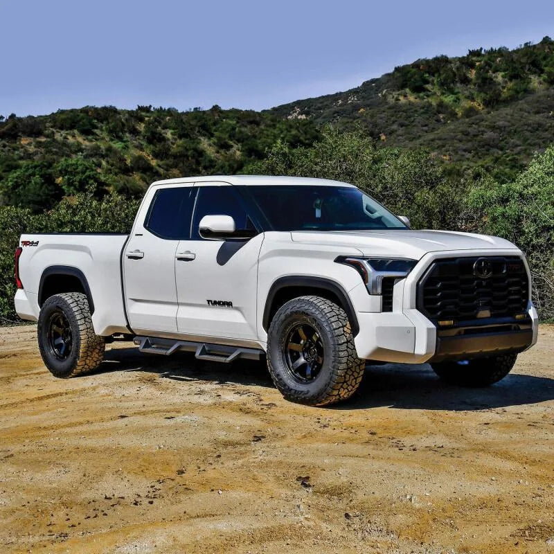Westin/HDX 2022 Toyota Tundra Double Cab Drop Nerf Step Bars - Textured Black - Installation View