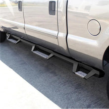 Load image into Gallery viewer, Westin/HDX 99-16 Ford F-250/350 Crew Cab (6.75ft Bed) Stainless Drop Nerf Step Bars - Textured Black - Side View