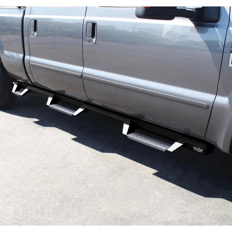 Westin/HDX 99-16 Ford F-250/350 Crew Cab (6.75ft Bed) Stainless Drop Nerf Step Bars - Textured Black - Back View