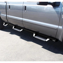 Load image into Gallery viewer, Westin/HDX 99-16 Ford F-250/350 Crew Cab (6.75ft Bed) Stainless Drop Nerf Step Bars - Textured Black - Back View