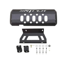 Load image into Gallery viewer, Westin/Snyper 07-17 Jeep Wrangler Muffler Skid Plate - Textured Black - Installation View