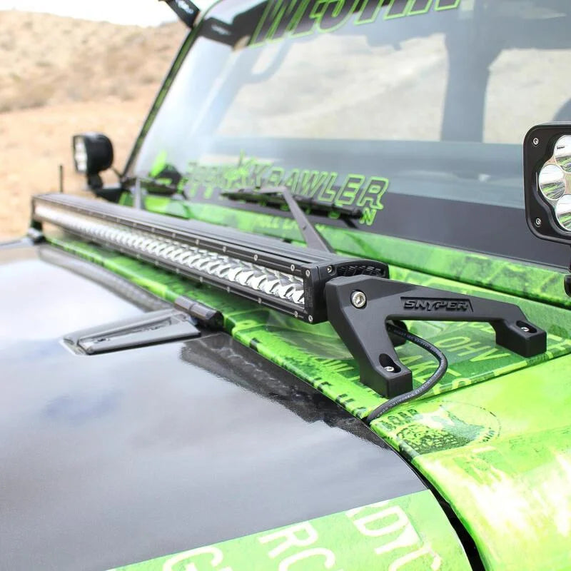 Westin/Snyper 07-17 Jeep Wrangler Snyper LED Cowl Mount - Textured Black - Side View