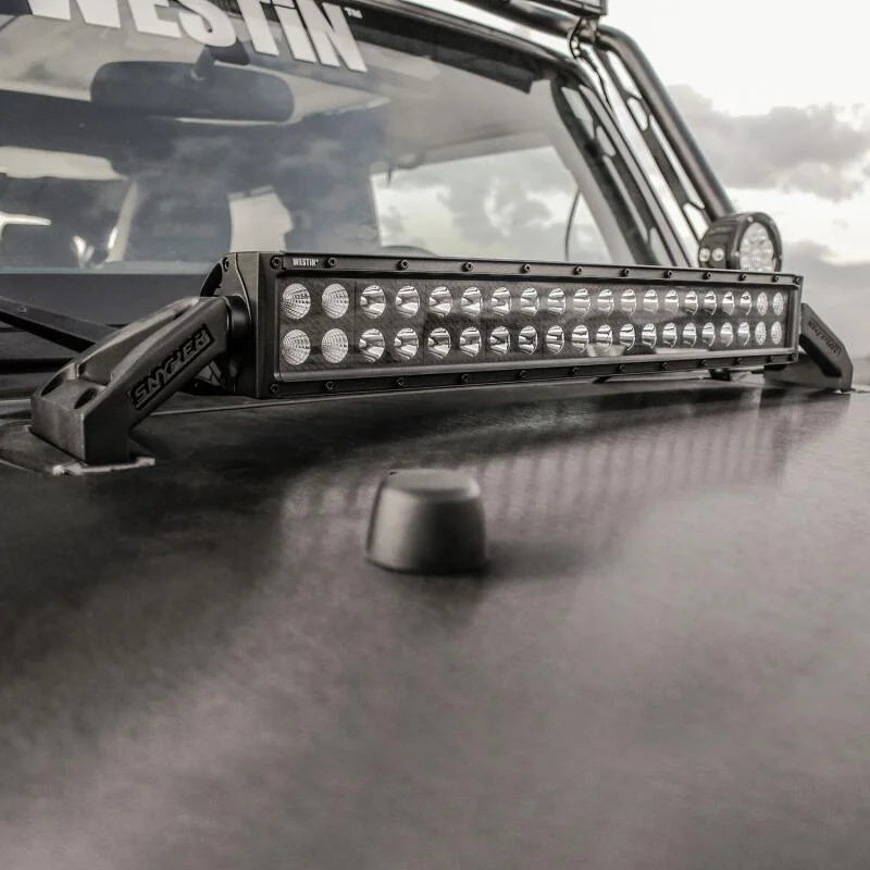 Westin/Snyper 07-17 Jeep Wrangler Snyper LED Hood Mount - Textured Black - Side View