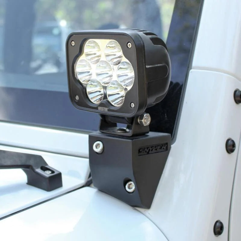 Westin/Snyper 07-17 Jeep Wrangler Snyper Lower Pillar Mounts - Textured Black - Side View