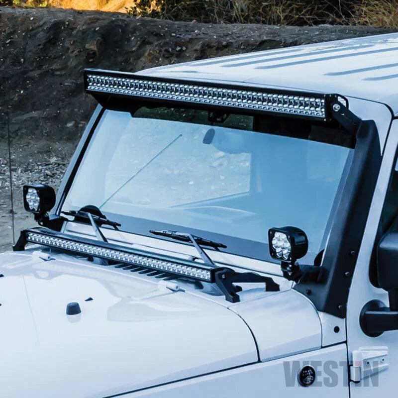 Westin/Snyper 07-17 Jeep Wrangler Snyper Pillar LED Light Mount - Textured Black - Back View