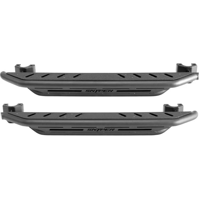Westin/Snyper 07-17 Jeep Wrangler Triple Tube Rock Rail Steps - Textured Black - Side View
