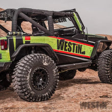 Load image into Gallery viewer, Westin/Snyper 07-17 Jeep Wrangler Triple Tube Rock Rail Steps - Textured Black - Back View