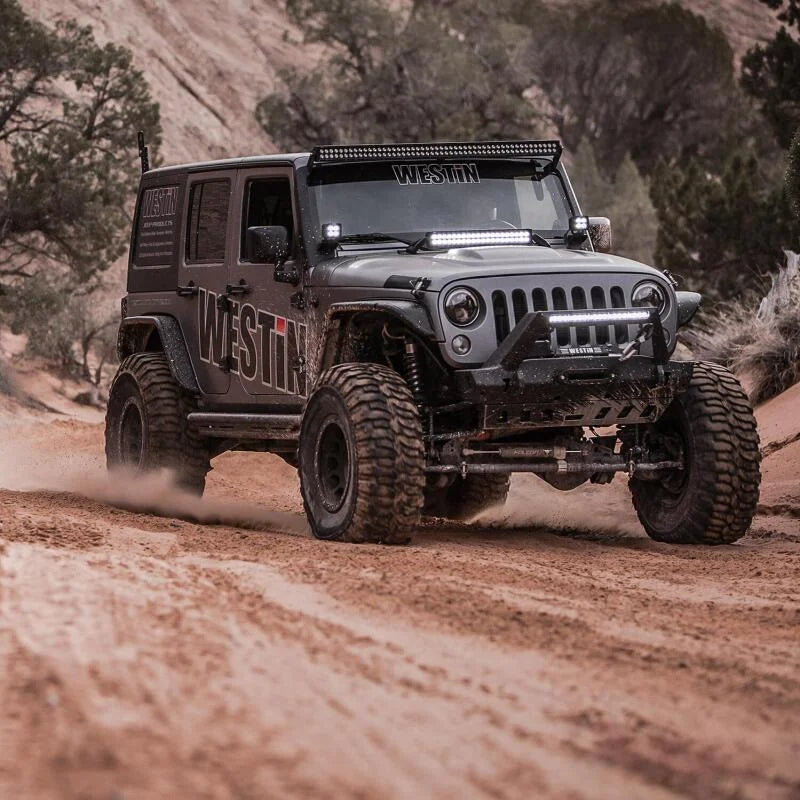 Westin/Snyper 07-17 Jeep Wrangler Tube Fenders - Front - Textured Black - Back View