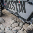 Load image into Gallery viewer, Westin/Snyper 07-17 Jeep Wrangler Unlimited Rock Slider Steps - Textured Black - Installation View