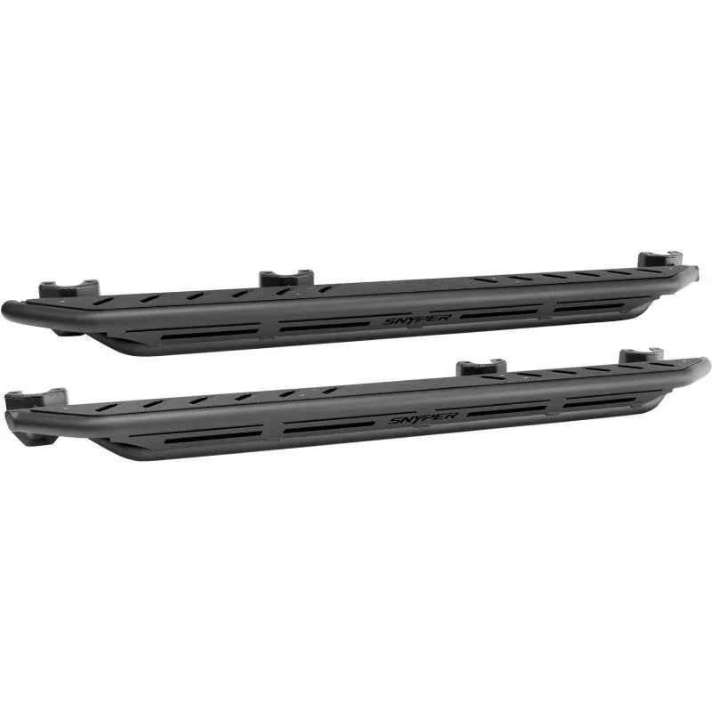 Westin/Snyper 07-17 Jeep Wrangler Unlimited Triple Tube Rock Rail Steps - Textured Black - Side View