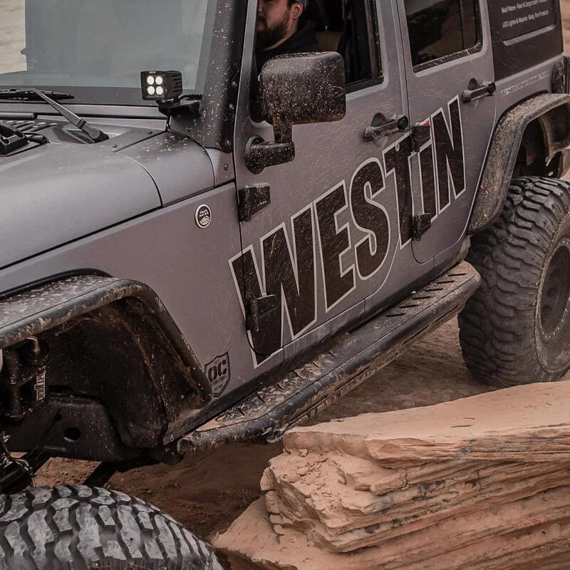 Westin/Snyper 07-17 Jeep Wrangler Unlimited Triple Tube Rock Rail Steps - Textured Black - Additional View 6