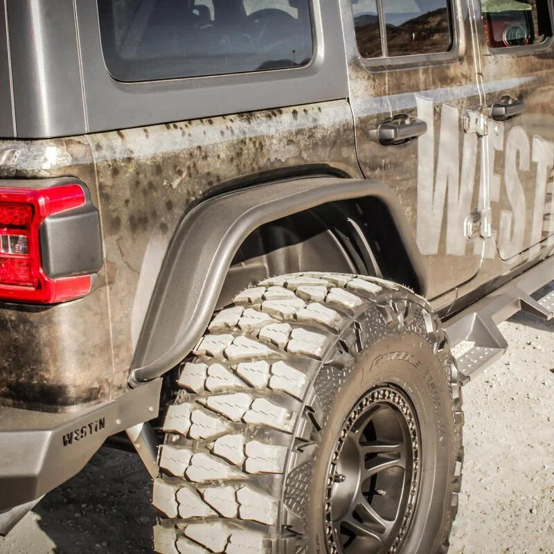 Westin/Snyper 18-20 Jeep Wrangler Tube Fenders - Rear - Textured Black - Back View