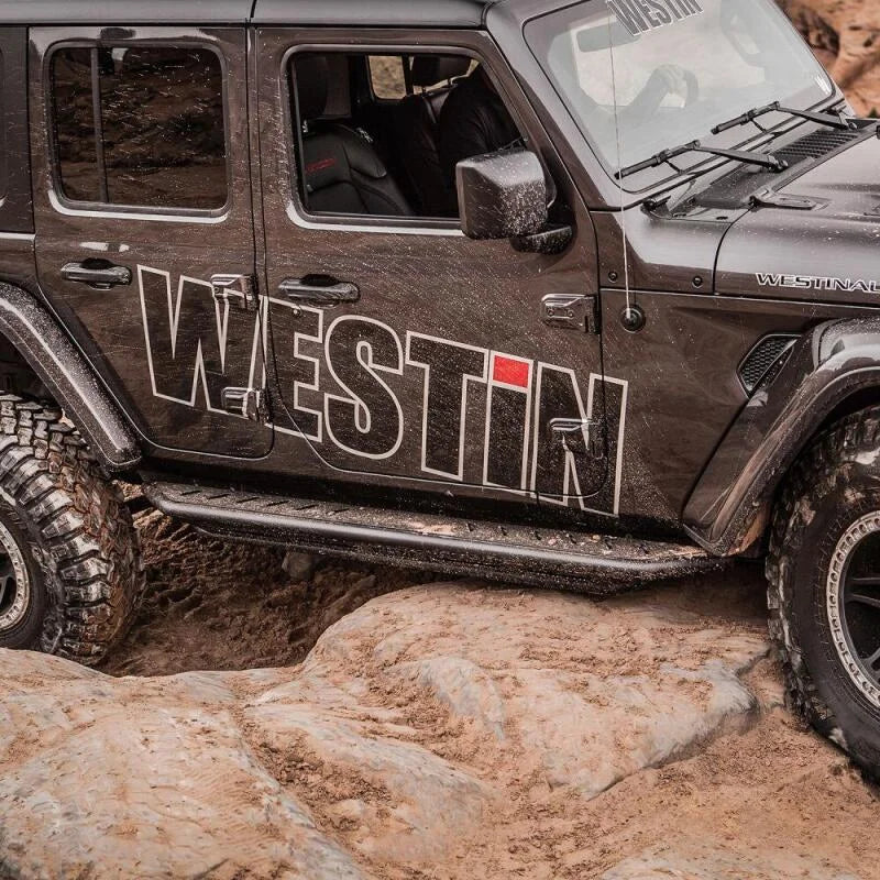 Westin/Snyper 2018+ Jeep Wrangler JL Unlimited 4DR Triple Tube Rock Rail Steps - Textured Black - Additional View 6