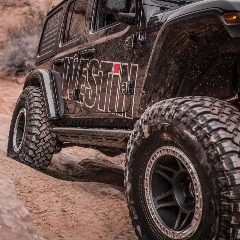 Westin/Snyper 2018+ Jeep Wrangler JL Unlimited 4DR Triple Tube Rock Rail Steps - Textured Black - Additional View 7