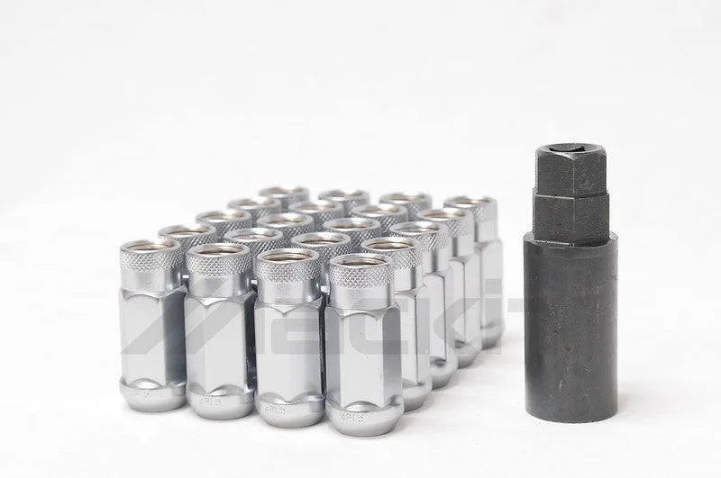 Wheel Mate 14x1.50 Monster Open End Silver Lug Nut - Set of 20 - Side View