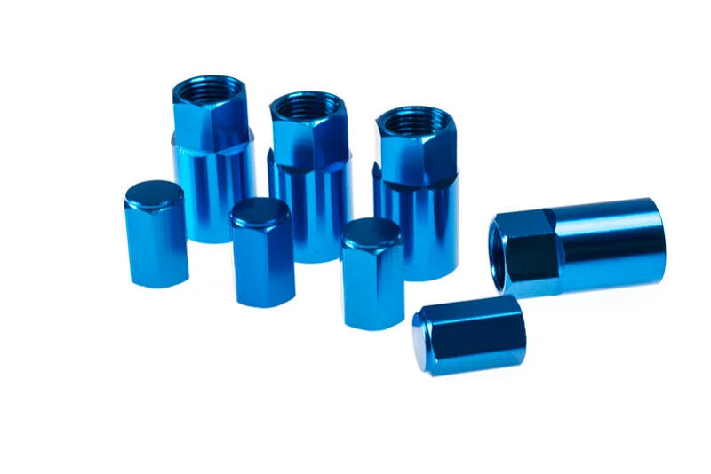 Wheel Mate Aluminum TPMS Valve Stem Cover - Blue Anodize - Side View