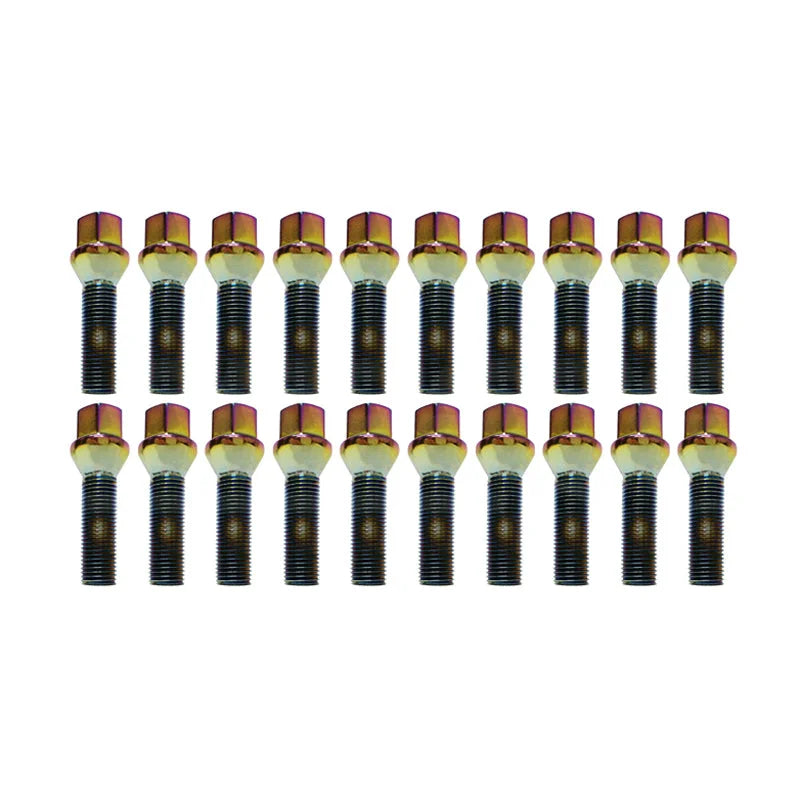 Wheel Mate Mevius 17 Hex Lug Bolt Set of 20 - Chrome Neon 14x1.25 40mm Cone 60 DEG TAP