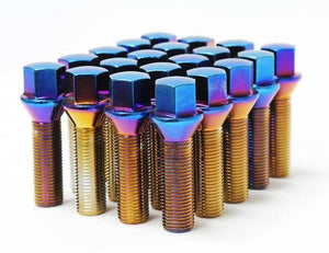 Wheel Mate Mevius Lug Bolt Set of 20 - Blue Neon 12x1.50 27mm Cone 60 DEG TAP - Main Product View