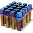 Load image into Gallery viewer, Wheel Mate Mevius Lug Bolt Set of 20 - Chrome Neon 12x1.50 50mm Cone 60 DEG TAP - Detail View