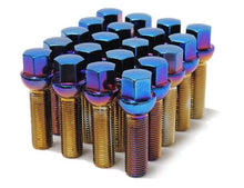 Load image into Gallery viewer, Wheel Mate Mevius Lug Bolt Set of 20 - Chrome Neon 14x1.50 40mm Cone 60 DEG TAP - Detail View