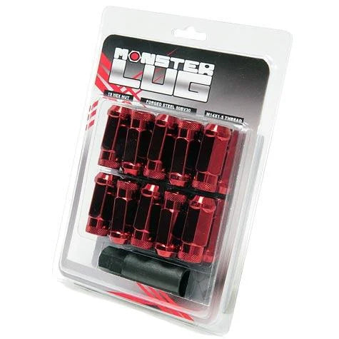 Wheel Mate Monster Locking Lug Nut Set of 4 - Red 14x1.50 - Main Product View