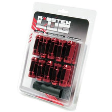 Load image into Gallery viewer, Wheel Mate Monster Open End Lug Nut Set of 20 - Red 14x1.50 - Side View