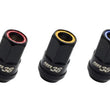 Load image into Gallery viewer, Wheel Mate Muteki HR38 Open End Lug Nuts 12x1.25 Black Chrome / Red Ring - Side View