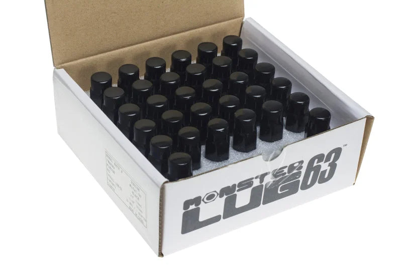 Wheel Mate Muteki HR38 Open End Lug Nuts 12x1.25 Black Chrome / Yellow Ring - Side View