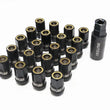 Load image into Gallery viewer, Wheel Mate Muteki HR38 Open End Lug Nuts 12x1.25 Titanium Chrome / Yellow Ring