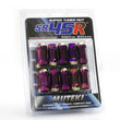 Load image into Gallery viewer, Wheel Mate Muteki HR38 Open End Lug Nuts 12x1.50 Black Chrome / Yellow Ring - Side View