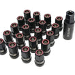 Load image into Gallery viewer, Wheel Mate Muteki HR38 Open End Lug Nuts 12x1.50 Titanium Chrome / Red Ring